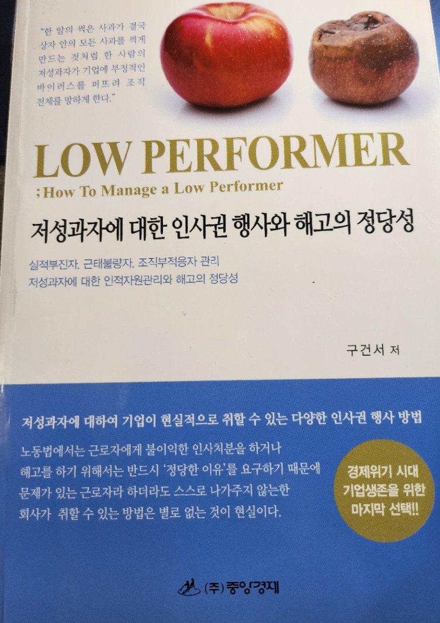 저성과자 해고의 정당성 실제 표지